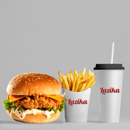 crispychicken burger, lazika, pizza, kebab, pide